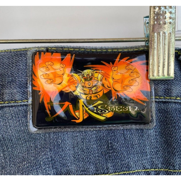 Miskeen Originals Jeans Mens Embroidered Dragon Miskeen Vintage Style sz 36 x 34 - Picture 9 of 14